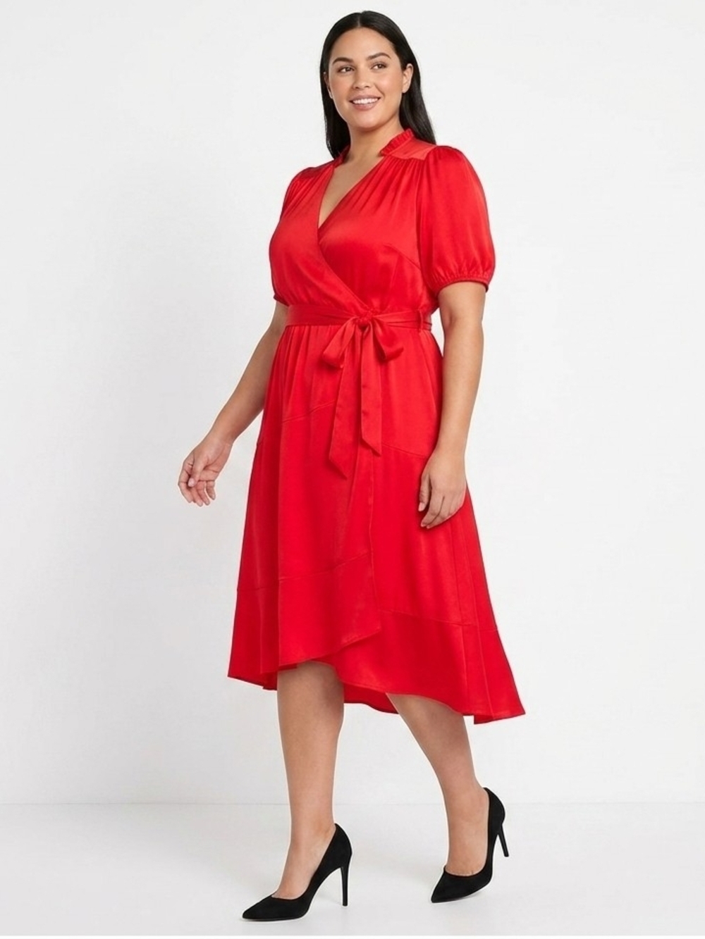 Draper James Red Wrap High-Low Midi Dress Size XXL